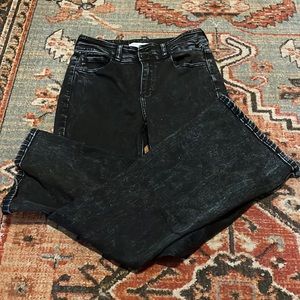 Kancan Flare dark black mineral wash jeans